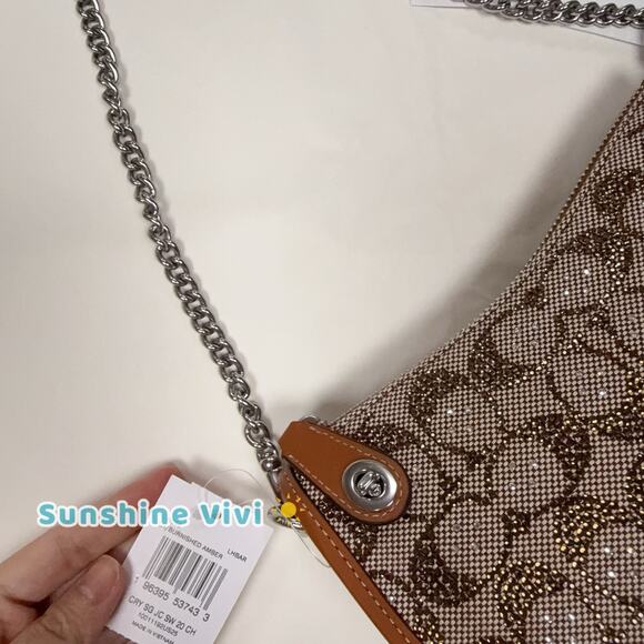 NWT Coach Limited Swinger 20 In Crystal Signature Jacquard Shoulder Bag CW568 - Picture 9 of 16